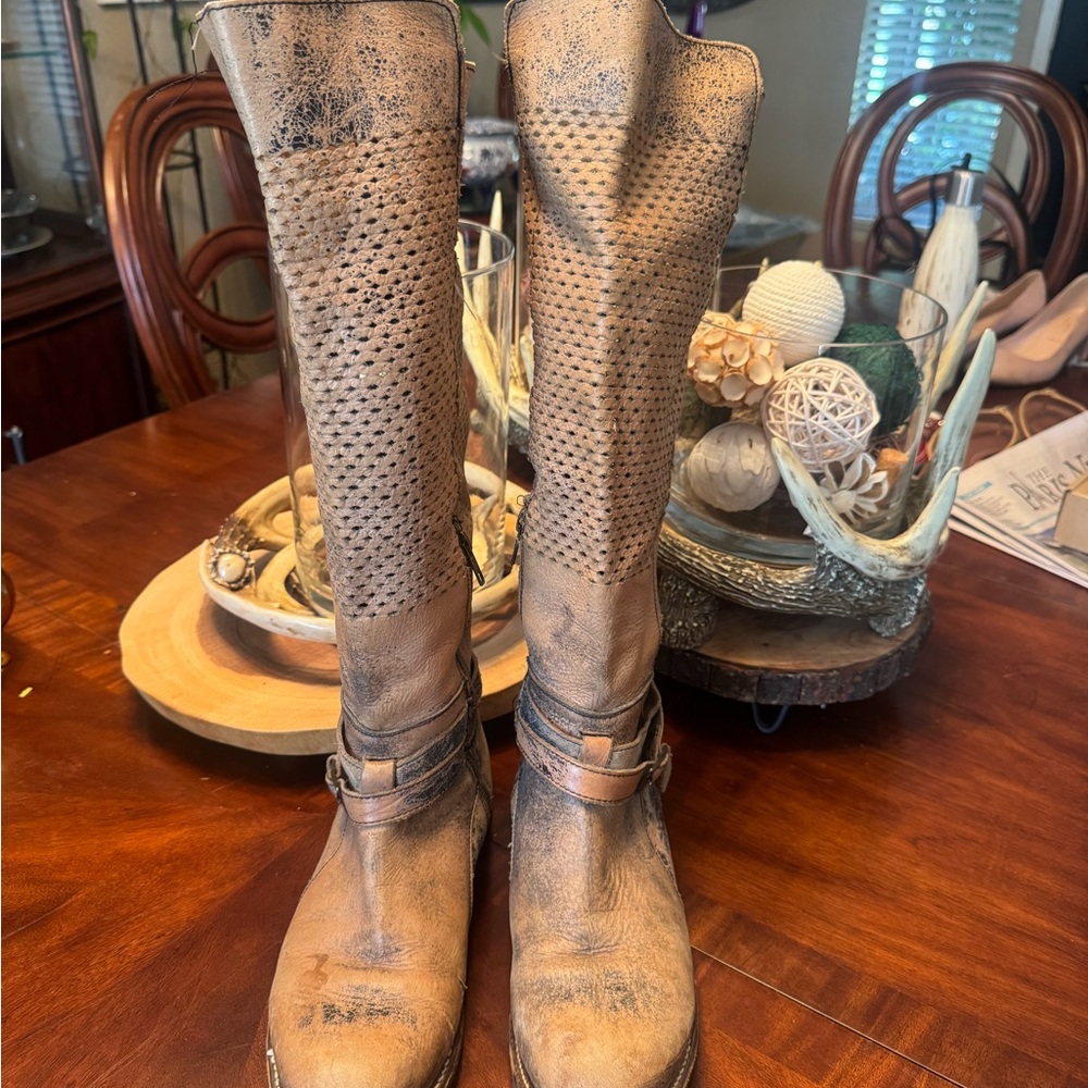 Bed Stu Tan Over the Knee Boots